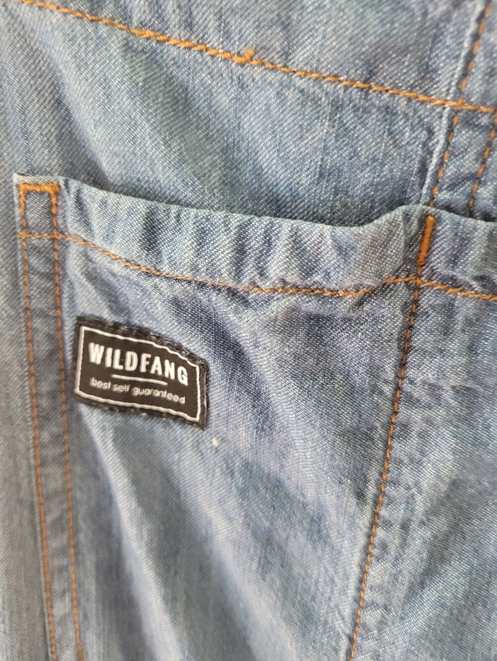 Wildfang S The Essential Chambray Blue Denim Shortalls - Picture 4 of 8
